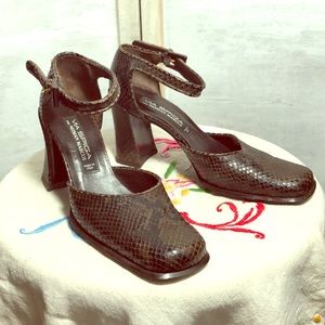Vintage Snakeskin Italian-made block heel M.Janes